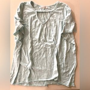 Brand: Easel Los Angeles (boutique) blouse. Color: pastel blue. Size: Large.